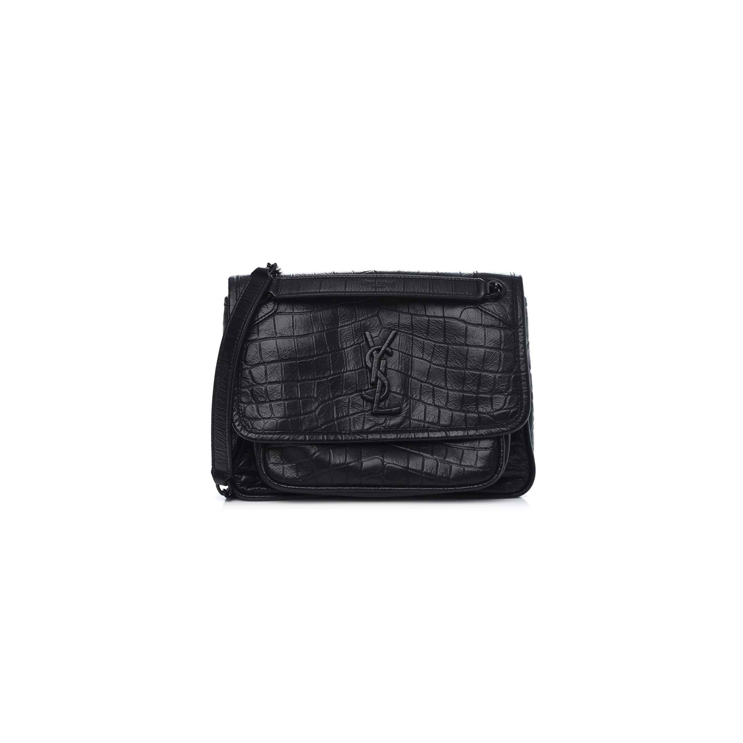 Y*L niki baby chain bag in calfskin crocodile embossed 633160 (21*16*7.5cm)